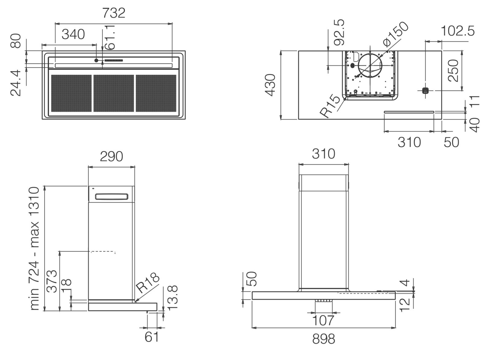 Elica BIO BLRO/A 90 ROVERE