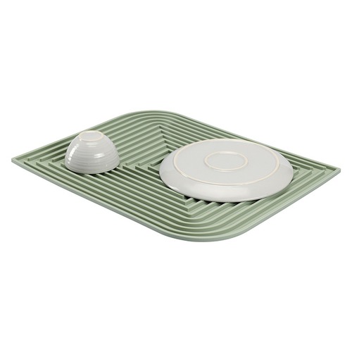 Силиконовый коврик для сушки посуды Dry Flex, 34.6 х 44.6 см, зеленый (шалфей), серия Кухонные аксессуары, Smart Solutions