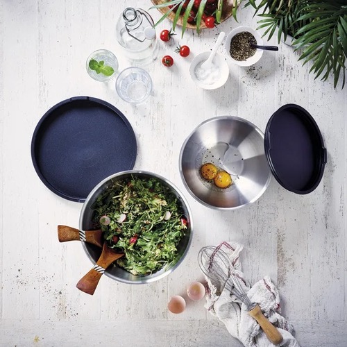 Миска из нержавеющей стали с крышкой, 5 л, 24 см, стальной, серия Kitchen Aids, BEKA