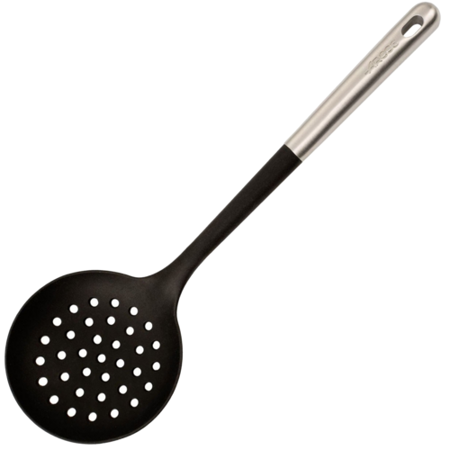 Силиконовая шумовка с ручкой из нержавеющей стали, 35 см, черный/стальной, серия Kitchen gadgets, Arcos