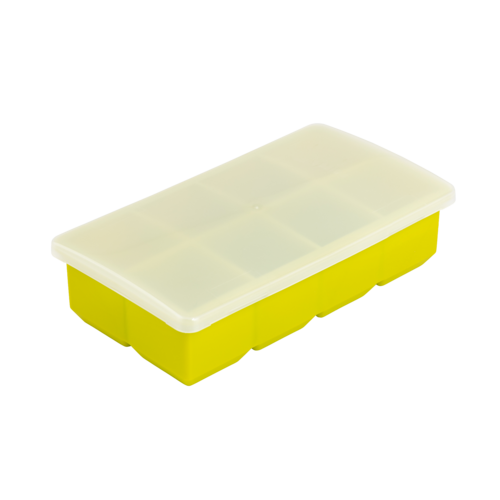 Силиконовая форма для льда с пластиковой крышкой Ice cubes, 8 ячеек, 22 х 11.6 х 5.2 см, зеленый/прозрачный, серия Кухонные аксессуары, Smart Solutions
