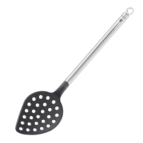 Нейлоновая шумовка с ручкой из нержавеющей стали, 32 см, стальной/черный, серия Basic Line, Roesle