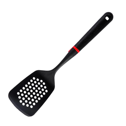 Перфорированная пластиковая кухонная лопатка, 36 cм, черный/красный, серия Accessories & Kitchen Tools, Swiss Diamond