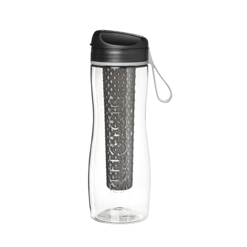 Пластиковая бутылка для фитнеса Tritan Infuser, 800 мл, черный, серия Бутылки для воды, Sistema
