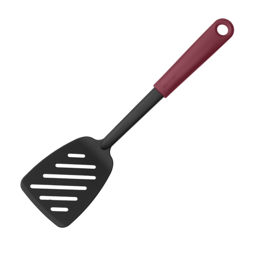 Кухонная лопатка из нейлона с прорезями Tasty+, 29.3 см, черный/фиолетовый (Aubergine Red), серия Кухонные аксессуары и весы, Brabantia