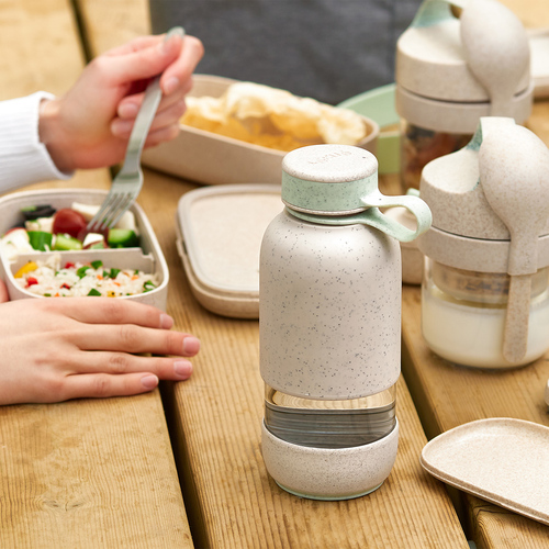 Стеклянная бутылка для воды To Go, 600 мл, бежевый, серия Organic, Lekue