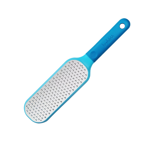 Терка мелкая из нержавеющей стали с пластиковым контейнером и ручкой Kitchen Tools, 27.5 см, голубой/стальной, серия Кухонные аксессуары, Trebonn