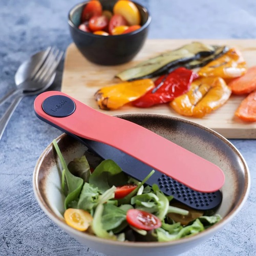 Нейлоновые щипцы и лопатка 2-в-1 Twist Kitchen Tools, 22 см, красный/черный, серия Кухонные аксессуары, Trebonn