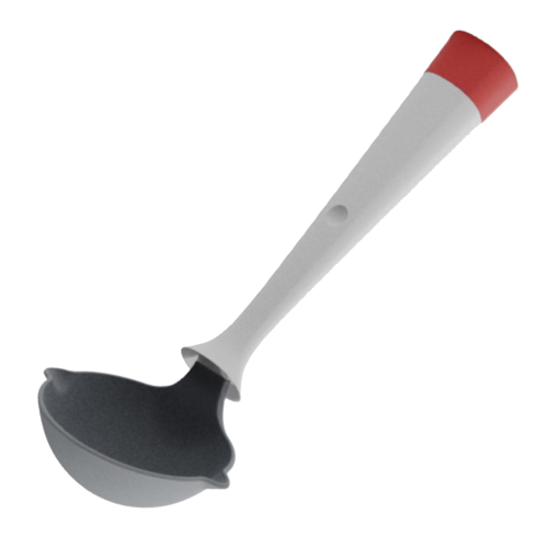 Нейлоновый половник с каплесборником Up! Kitchen Tools, 28 см, белый/темно-серый, серия Кухонные аксессуары, Trebonn
