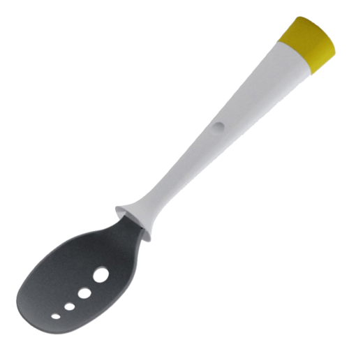 Нейлоновая кухонная ложка с отверстиями и каплесборником Up! Kitchen Tools, 30 см, белый/темно-серый, серия Кухонные аксессуары, Trebonn