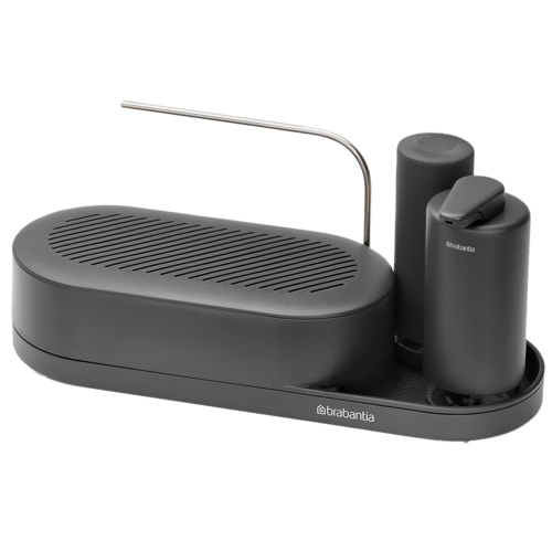 Набор для мытья посуды SinkStyle, 3 предмета, пластик, темно-серый, серия Аксессуары для мытья посуды и уборки, Brabantia