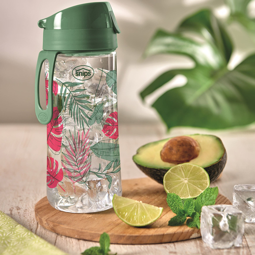 Пластиковая фитнес-бутылка Hawaii, 500 мл, прозрачный/мультиколор, серия Bottle To Go, Snips