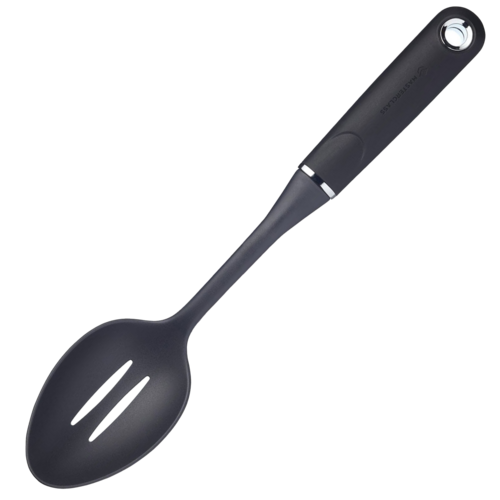 Нейлоновая ложка-шумовка с прорезями Soft Grip Nylon, 34 см, черный, серия Master Class, Kitchen Craft