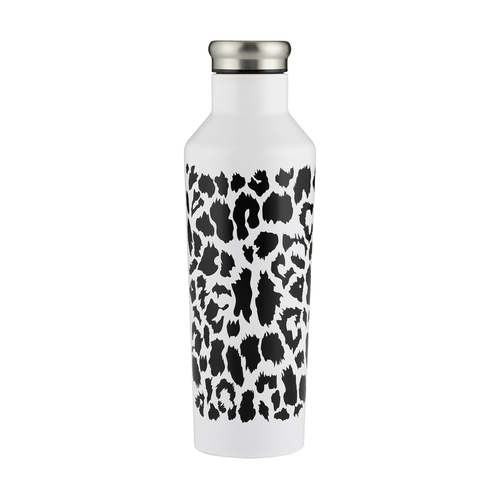 Фитнес-бутылка для воды из нержавеющей стали Pure Colour Change Leopard, 800 мл, белый/декор, серия Термокружки, бутылки и ланч-боксы, Typhoon