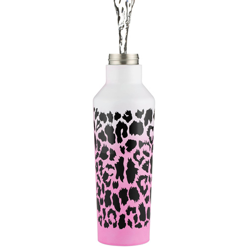 Фитнес-бутылка для воды из нержавеющей стали Pure Colour Change Leopard, 800 мл, белый/декор, серия Термокружки, бутылки и ланч-боксы, Typhoon