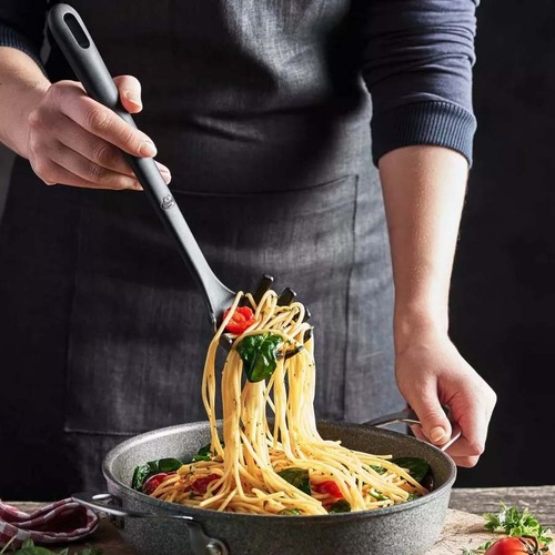 Силиконовая кухонная ложка для спагетти, 29.8 см, черный, серия Nero, Ballarini