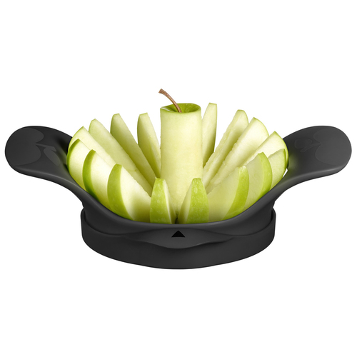 Пластиковая яблокорезка на 16 долек Apple Time с ножами из нержавеющей стали, 20 см, черный, серия Терки и овощерезки, Moha
