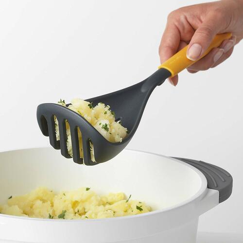 Нейлоновая картофелемялка-ложка Tasty+, 26.3 см, желтый (Honey Yellow), серия Кухонные аксессуары и весы, Brabantia